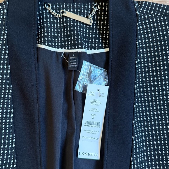 NWT White House Black Market Polka Dot Blazer Women’s Size 8 - Picture 3 of 8